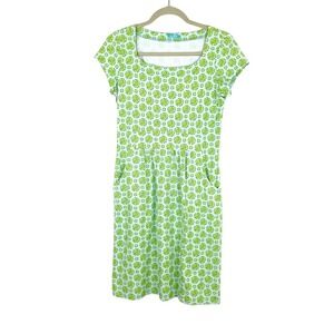 J McLaughlin Catalina Cloth Floral Print Sheath Dress‎ Green Resort Preppy Small